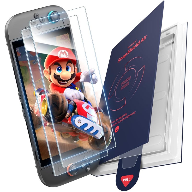 Ambison for Nintendo Switch 2 Screen Protector 2025 [0 Bubbles] Auto Alignment Kit Switch2 Screen Protector Tempered Glass [5X Stronger Durable] Full Coverage Nintendo Switch 2 Accessories, 2 Pack - Image 1